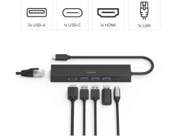 Hama USB 3.1 Type-C, 6in1 dokkoló adapter V2 (USB3.1,HDMI,LAN,USB-C,PD) (200144)